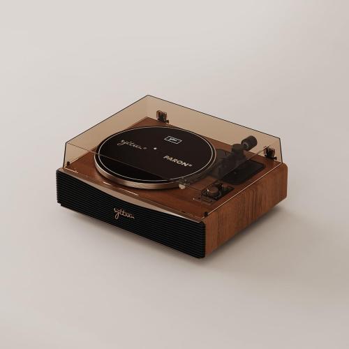 Syitren Paron Record Player Vintage Turntable for Vinyl Records with Built-in Speakers Bluetooth Retro Phonograph Wood Walnut