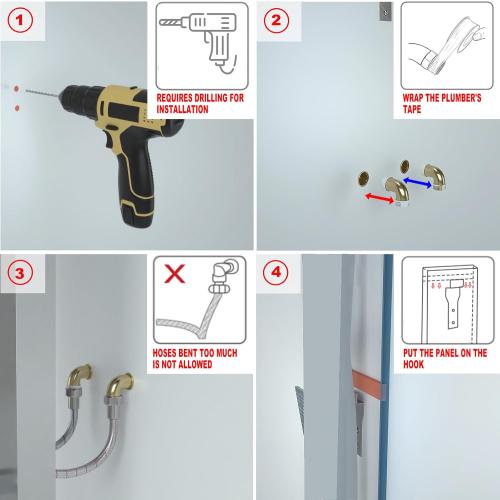 Shower Panel Tower System with Adjustable Shower Head, Self-Cleaning Shower Tower with 2-Setting Powerful Body Jets and 5-Function Handheld Shower, Shower Column Brushed Stainless Steel