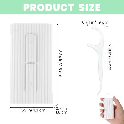 4 Pcs Portable Dental Floss Dispenser Refillable Dental Flossers Case Automatic Travel Floss Pick Organizer Pocket Floss Boxes with 40 Floss Picks for Cleaning Teeth