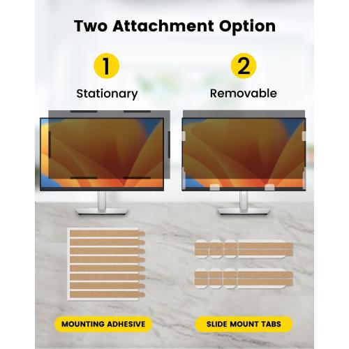 F FORITO 27 Inch 16:9 360°Privacy Screen Protector for Computer Monitor, Removable Eye Protection Anti Blue Light Anti Glare Computer Screen Privacy Shield for All 27 Widescreen Monitors