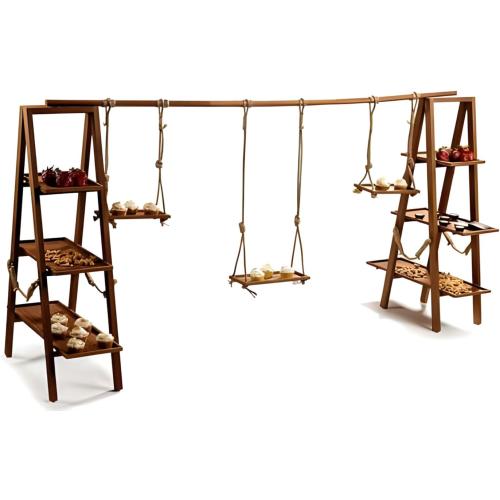 Rustic Wood 3 Tier Dessert Stands Display Table Set - Cupcake, Food Tray, Serving Treat Holder - Country Style Display Stand for Parties and Events