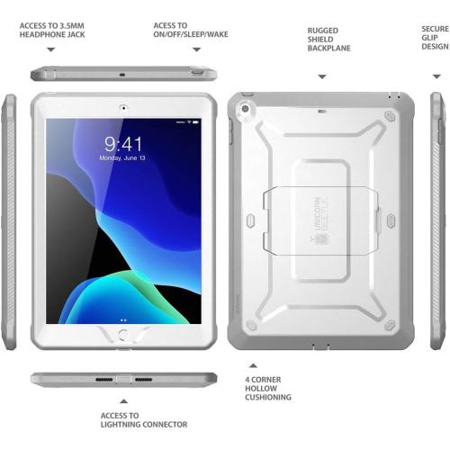 Size Ipad9 Color Clear SUPCASE for iPad 9th Generation Case with Screen Protector (Unicorn Beetle Pro), [Built-in Stand] Heavy Duty Rugged Protective Case for iPad 10.2 9th / 8th / 7th Generation (2021/2020/2019), White