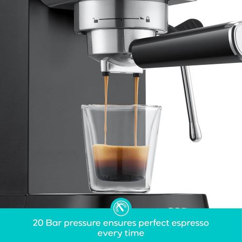 CASABREWS CM5418 Espresso Machine 20 Bar, Stainless Steel Espresso Maker with Milk Frother Steam Wand, Compact Cappuccino Machine for Home, Espresso Coffee Machine with Removable Water Tank, Black