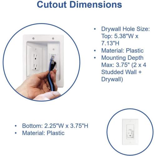 C2G/ Cables To Go 16314 Wiremold In-Wall TV Power Kit