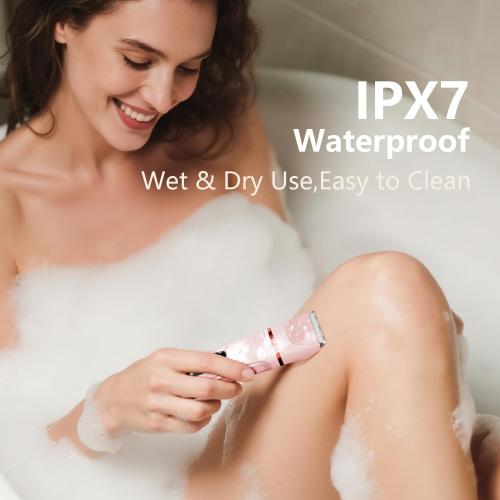 Hair Removal Epilators Bikini Trimmer for Women, Painless Waterproof Electric Foil Shaver Razors for Facial Leg Body Armpit,Cordless Ceramic Blade with USB Charging Dock,Travel Size,Pink