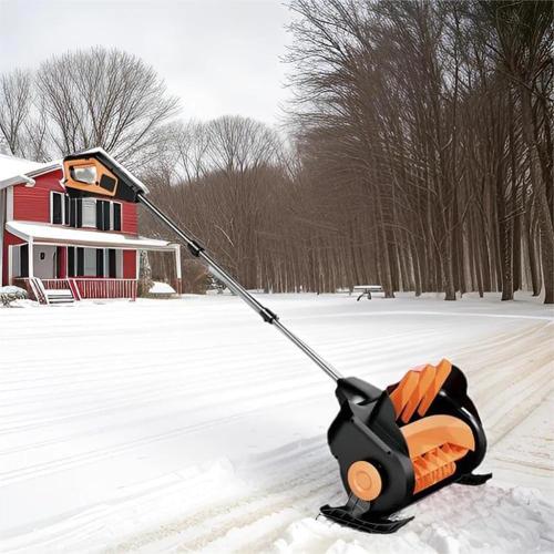 Cordless Snow Blowers, Electric Snow Sweeper with 2 Batteries, Adjustable Handle, Battery Powered Snow Shovel, Small Hand Push Snow Removal, Snow Truck for Courtyards Gardens Paths