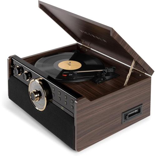 Victrola Empire Signature 7-in-1 Wood Mid Century Modern Bluetooth Record Player