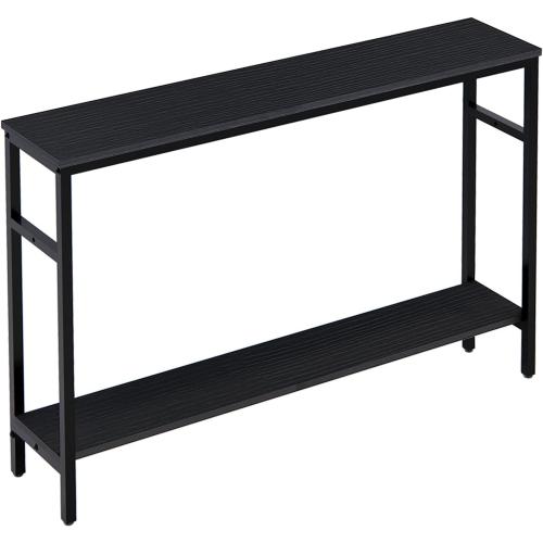 Timberer Narrow Console Table, 47 Inch Sofa Table with Adjustable Shelf, 2-Tier Long Skinny Table for Hallway, Entryway, Living Room, Foyer, Black ‼️small scratches‼️