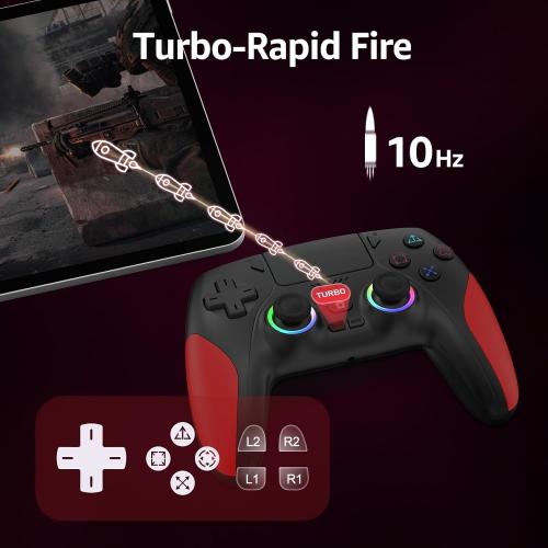 Kamylorus Wireless Controller for PS-5/PC, Gaming Controller for PC with Hall Effect, Programmable/Remap/Turbo, 3.5Mm Audio Jack, Dual Vibration, 6-Axis Motion Control Gamepad with Speaker