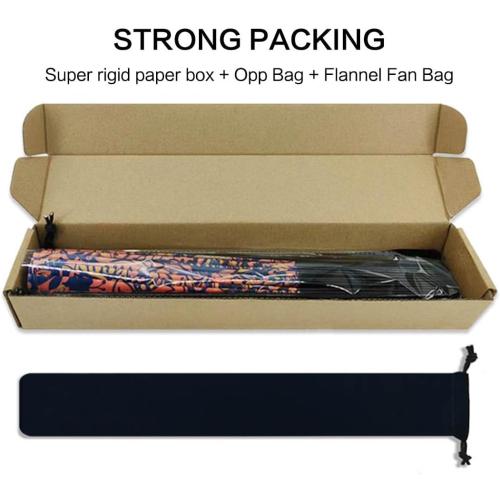 UV Glow Rave Fan, Bamboo Folding Clack Hand Fans Foldable for Men Women, Boots on the Ground Poping Fan for EDM Festival Line Dance Decoration, (Waves-2, Medium 11)