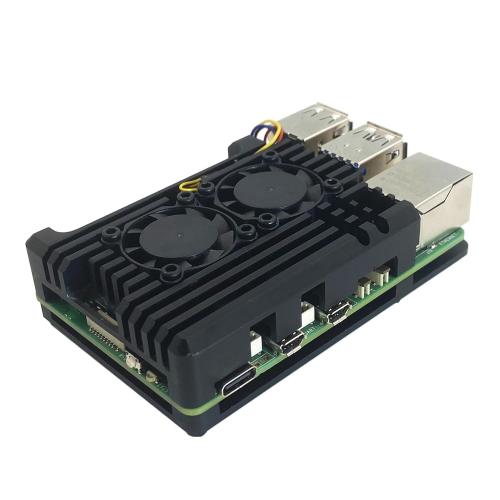 Raspberry Pi 5 Aluminum Alloy Armor Case,Pi 5 Heatsink Cooler,Passive Cooling Case for Raspberry Pi 5 4GB/8GB (with Dual Fan)