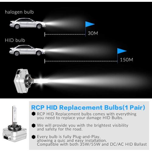 D3S/D3R 6000K Xenon HID Replacement Bulb White Metal Stents Base 12V Car Headlight Lamps Head Lights 35W 1pair (D3S/D3R