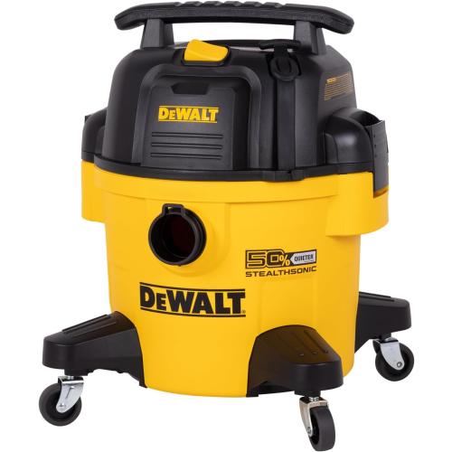 DEWALT STEALTHSONIC Wet Dry Shop Vac 6 Gallon, Shop Vacuum Wet and Dry 5 HP, Ultra Quiet Shopvac with Powerful Suction, Wet Dry Vacuum Cleaner for Home, Garage, Workshop, Jobsite, DXV06P-QT