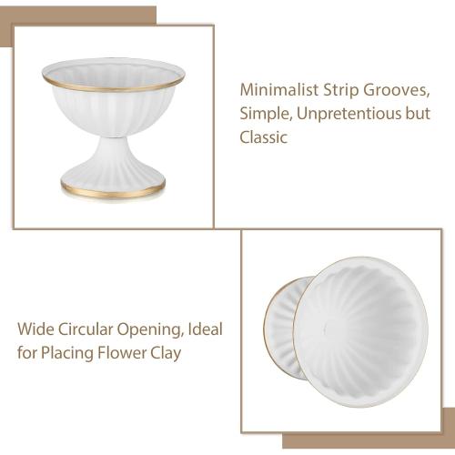 Sziqiqi Mini White Flower Arrangement Pots for Centerpiece Table Decorations Metal Vase Urn Planter Decor for Home Wedding Party Christmas (3.7IN-10PCS, White)