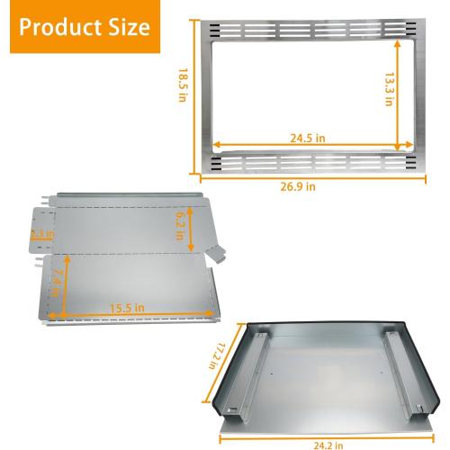 NN-TK922SS 27-inch Trim Kit for 2.2 cu ft Microwave Ovens Compatible with Panasonic, 27 inch, Stainless Steel