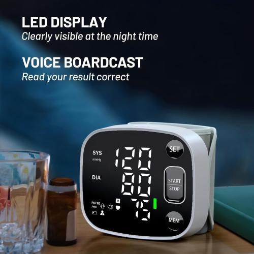 Oklar Wrist Blood Pressure Monitor, FDA Cleared Rechargeable BP Machine