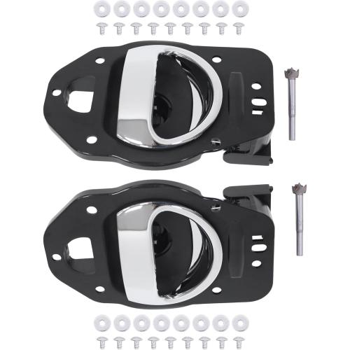 MOTOKU Left Driver and Right Passenger Side Interior Door Handle with Chrome Trim for Chevrolet HHR 2006-2011