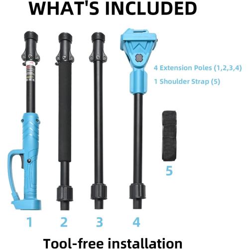 Only Extendable Pole Saw, Extension Pole Rotatable Pole 14ft Max Reach With Shoulder Strap,Tool-Free Installation Compatible 21v Shintyool Battery,For High Altitude Operations(No Chainsaw And Battery)