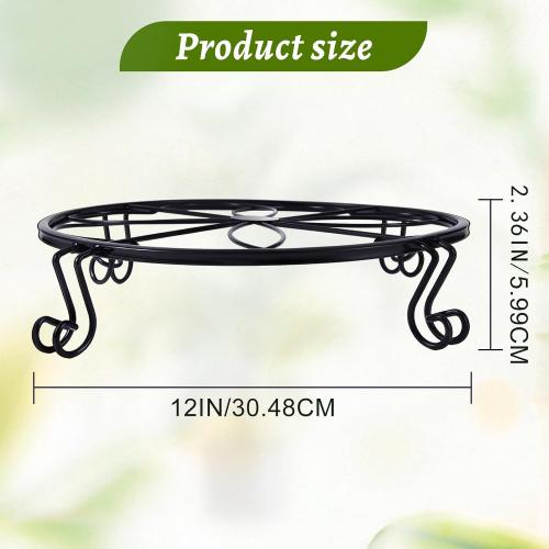 1/2/4 Pack 10/12 Inch Heavy Duty Iron Plant Stands - Rustproof Metal Flower Pot Holder for Indoor Outdoor Use, Round Wrought Iron Planter Stand for Corner Gardening, Patio, Balcony Decor- Black (12IN2PCS)