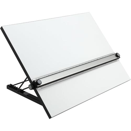 Acurit Multi-Angled 20”x26” PXB Drawing Board for Artists and Designers - Portable Tabletop Workspace, Drawing, Sketching, Drafting, Painting - Portable Laminated Surface w/Ruler & Parallel Motion Bar