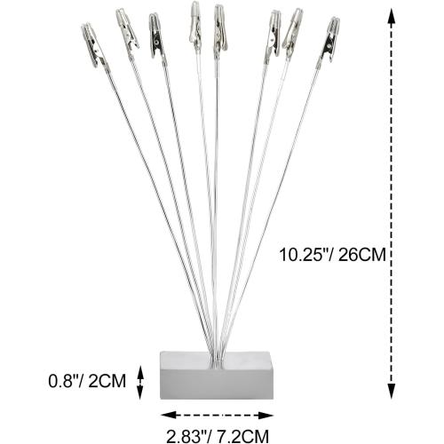 Maptipjoy Photo Tree Holder Clip Cube Base,8 - Branch Money Trees Gift Card Holder with Clips,Picture Holder Stand for Christmas Wedding Greeting Birthday Party Gift Silver