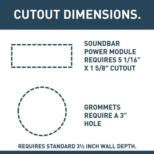 Legrand Wiremold WMC801 In Wall TV Power and Soundbar Grommet Kit, Cable Management Kit, Mounting Brackets and Hole Saw Included, White (1 Pair)