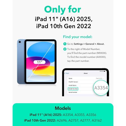 ESR for iPad A16 Case, iPad 11th/10th Generation Case (2025/2022), Pink | Removable Magnetic Cover with Pencil Charging & Storage, Adjustable Portrait/Landscape Stand, 9 Standing Angles, Shift Series