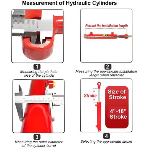 2x18 Hydraulic Cylinder 3 Ton Double Acting Welded Hydraulic Cylinder 2 Bore x 18 Stroke with 3/8 JIC 37°(9/16-18 Thread) Hydraulic End Connectors Maximum Thrust Force 6613lbs