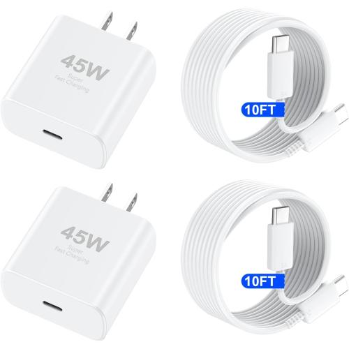 iPhone 17 16 Pro Max Charger Fast Charging, 45W USB C iPhone 17/16 Super Fast Charger Block with 10ft Long Type C Charging Cable Cord for iPhone 17 Pro Max/17 Pro/Air/17/16/16Pro/16ProMax/Plus/15/S25
