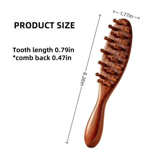 Sandalwood Loc Brush For Dreads, Wooden Round Dreadlock Scalp Comb Dread Massager Dandruff Head Curly Pro Scrubber Defining Long Teeth No Static For Wet Dry Hair Scalp Care And Hair Styling Brown