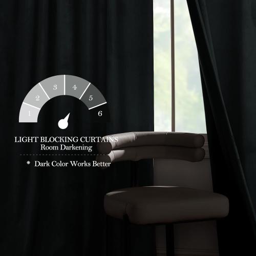StangH Velvet Blackout Curtains for Boys Bedroom, Soft Modern Energy Efficient Window Drapes 90 Inch Noise Reducing Privacy Panels for Home Office Nursery, Dark Slate, W52 x L90, 2 Panels