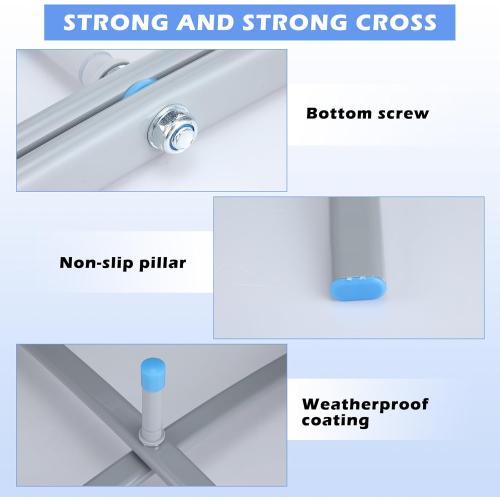 Blulu 2 Sets Feather Flag Base Foldable Flag Stand Base with Water Bag Cross Metal Pole Stand Fits with a 0.65'' Inner Diameter for Outdoor Business