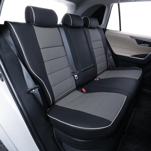 EKR Rav4 Seat Covers for Toyota RAV4 Hybrid 2019-2025(Not for Hybrid/PHEV XSE,SE) Leather Car Truck Seat Cover Full Set for SUV,Waterproof Automotive Seat Protector,Faux Leather(Black/Gray)