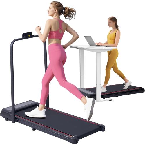 Walking Pad with Handle Bar, 3.0HP Walking Pad Treadmill with Handles, 3 in 1 Portable Under Desk Treadmills for Home Small Space, Foldable Folding Home Treadmill with Remote Control, 300LBS Capacity