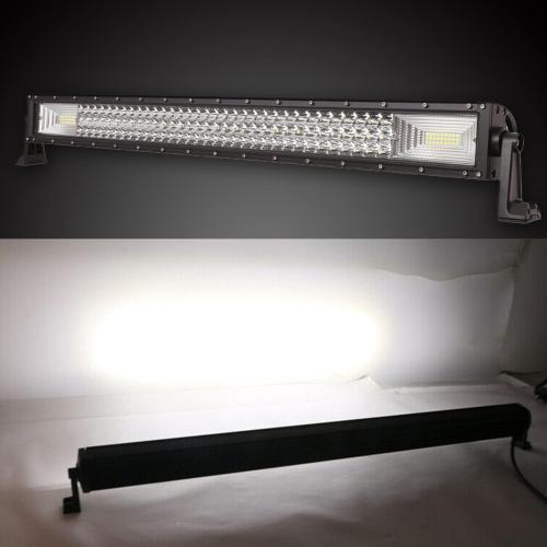 LED Straight Light Bar,32inch 459W  4pcs 72W Led Pods Tri Row Lens Flood Spot Combo Beam Led Driving Lights Super Bright Off Road Lights with Wiring Harness for Trucks UTV ATV Boat