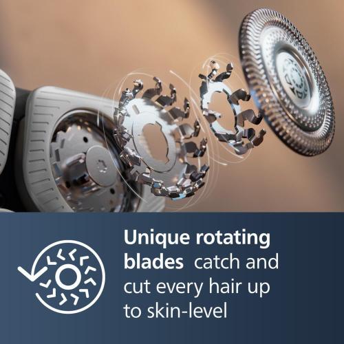 Black & Grey Philips Norelco Shaver Series 9000, Wet and Dry Electric Shaver, with Lift & Cut Shaving System and SenseIQ Technology, Pop-up Trimmer, Cleaning Pod, Charging Stand and Travel Case, Model S9987/85