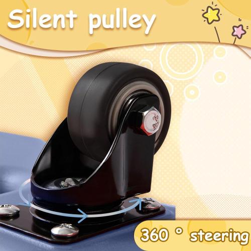 Floor Scooter Board with Elevated Handles, 5 Non-Marring Wheels Anti Roll away, 20L x 17W, Easy Connection, Kids Sports Activities