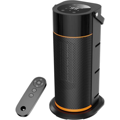 Portable Electric Space Heater - 1500W PTC Ceramic Fast Safety Heat Heaters with Remote, Timer, 70° Swing, LED Display and Child Lock for Office Bedroom Home Indoor Use