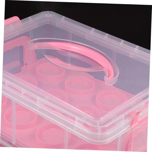 Transport Multi-layer Cupcake Carrier Box Handle for Muffins Desserts Food-grade for Parties and Events Storage