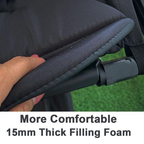 Baby Stroller Seat Cushion and Canopy  Double-Layer Fabric (Black)
