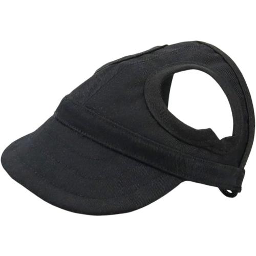 Dog Baseball Cap,1PC Pet Summer Beach Peaked Cap Dog Hat with Ear Holes, Adjustable Cat Visor Sunbonnet Hat for Small Medium Large Dogs (Solid Black, Medium