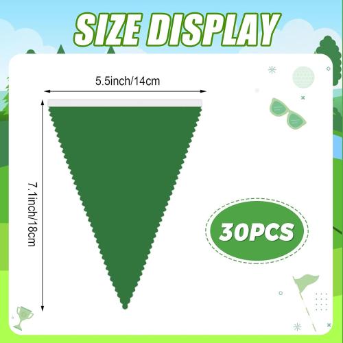 MARFOREVER 28 FT 30 Pcs Spring Yellow Green White Pennant Banner Flags