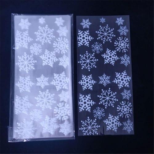 50PCS Snowflake Pouches Cellophane Cookie Baking Packaging Pouch Christmas Candy Bags for Party Supplies