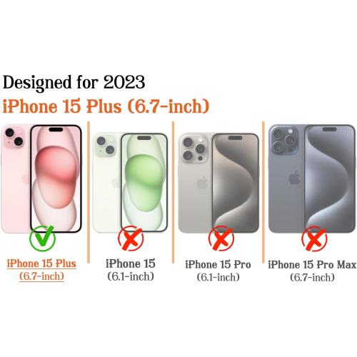 Magnetic for iPhone 15 Plus Case Cute Polka Dot Phone Case, Brown