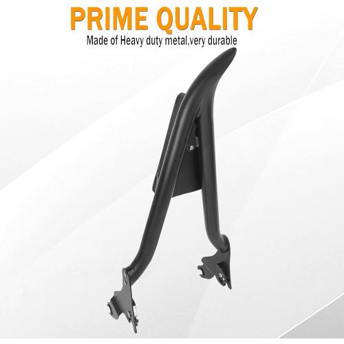 Matte Black Sissy Bar Backrest, Detachable Passenger Back Rest Rear Pad Compatible for Harley Davidson Touring Models 2009-Later Street Glide Road Glide Electra Glide Road King