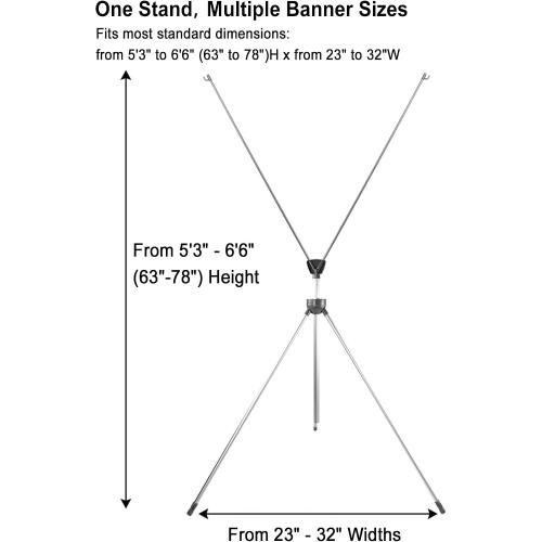 Yose X Banner Stand, Fits Posters 23–32 Wide & 63–78 Tall, Adjustable Retractable Banner Stand with Sturdy Aluminum Tripod, Carbon Fiber Arms & ABS Parts, Banner Holder for Business Events & Outdoor Marketing (1 Pack )