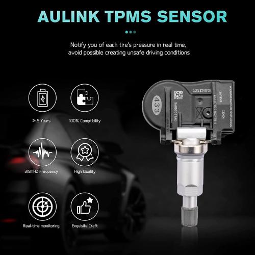 AULINK 56053031AD TPMS Tire Pressure Sensor for Dodge Avenger Caliber Dakota Grand Caravan, Chrysler 300 300C Crossfire, Jeep Cherokee Commander Compass Grand Cherokee Wrangler KIA Mitsubishi Lancia