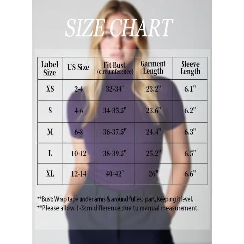 Size M ... Long Sleeve Turtleneck Women Stretch/Short Sleeve Tops Fitted Tee Shirt