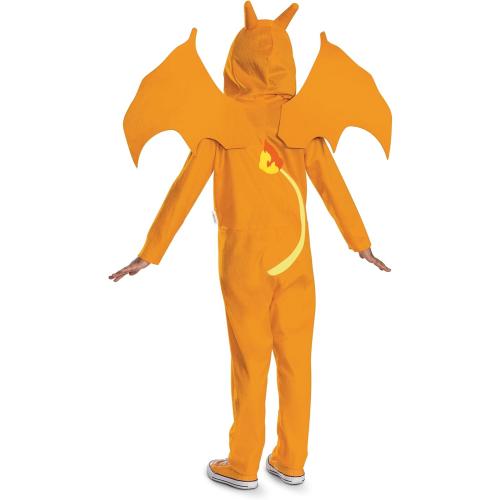 Disguise Pokémon Charizard Costume for Kids, Official Charizard Pokémon Hooded Jumpsuit Size M