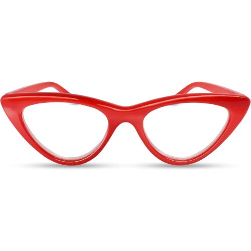 2SeeLife Premium Cat Eye TR-90 Reading Glasses for Women – Narrow–Medium Fit, Sturdy Frame, Spring Hinges, Stylish Readers, Red,  0.75